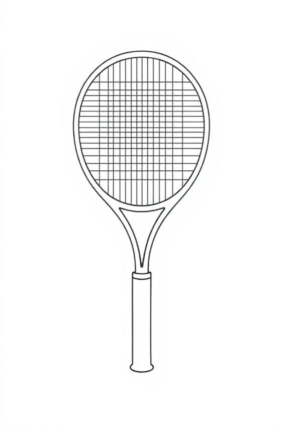 tennis racket line drawing