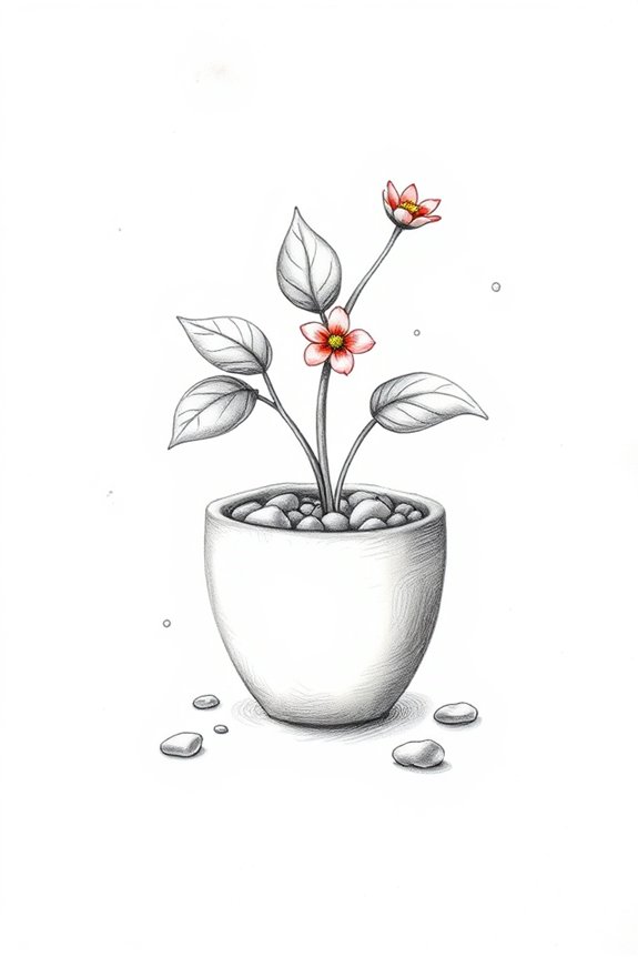 tiny plant drawing project