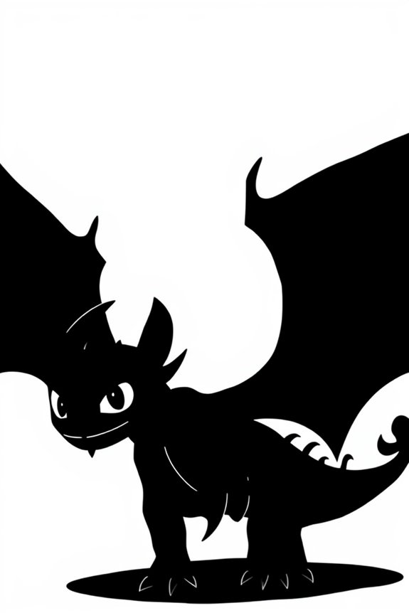 toothless silhouette drawing project