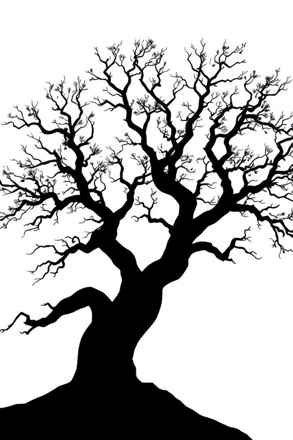 tree silhouette drawing project