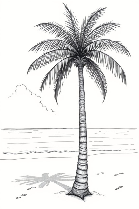tropical palm beach scene