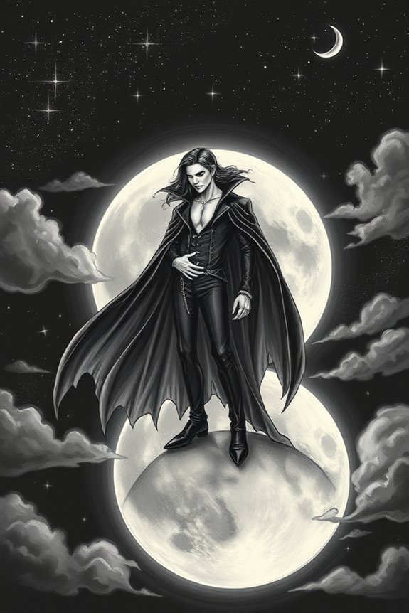 vampire moon gothic drawing
