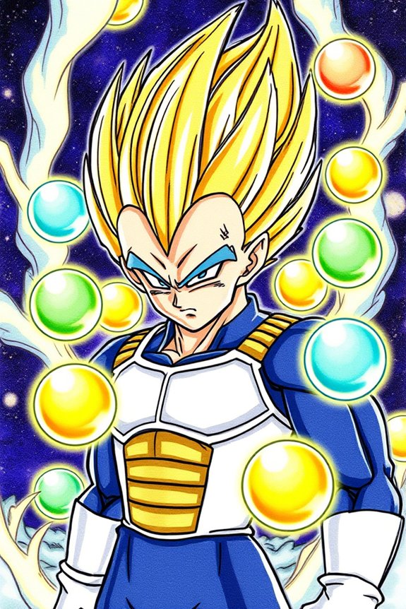 vegeta with dragon balls