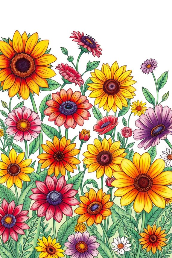 vibrant artistic floral creation