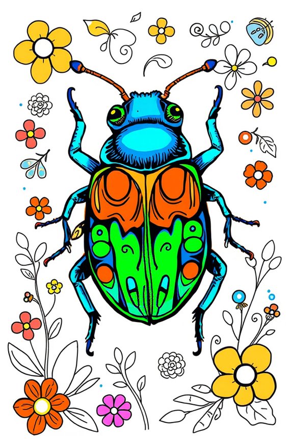 vibrant beetle doodle project
