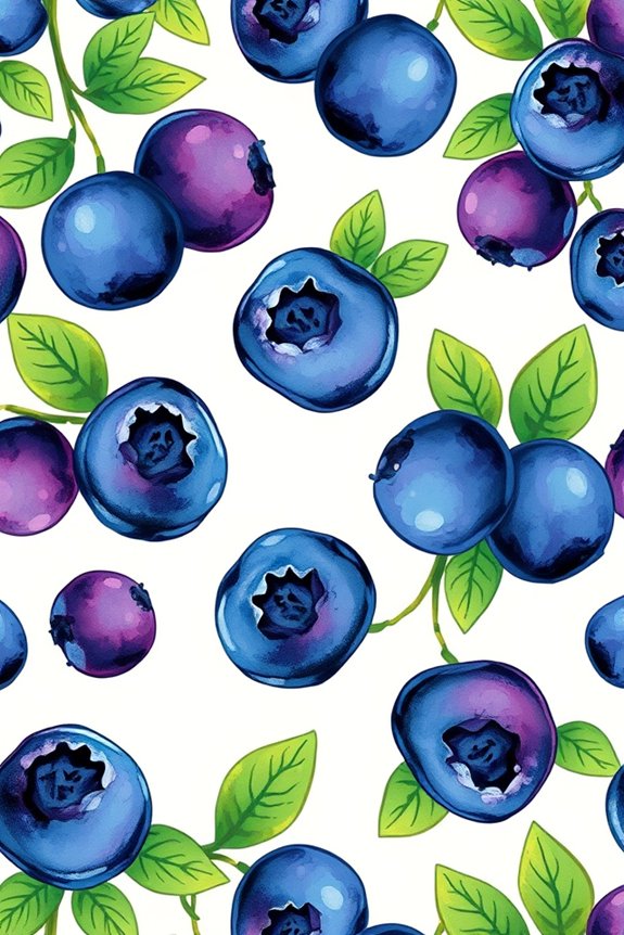 vibrant blueberry pattern drawing