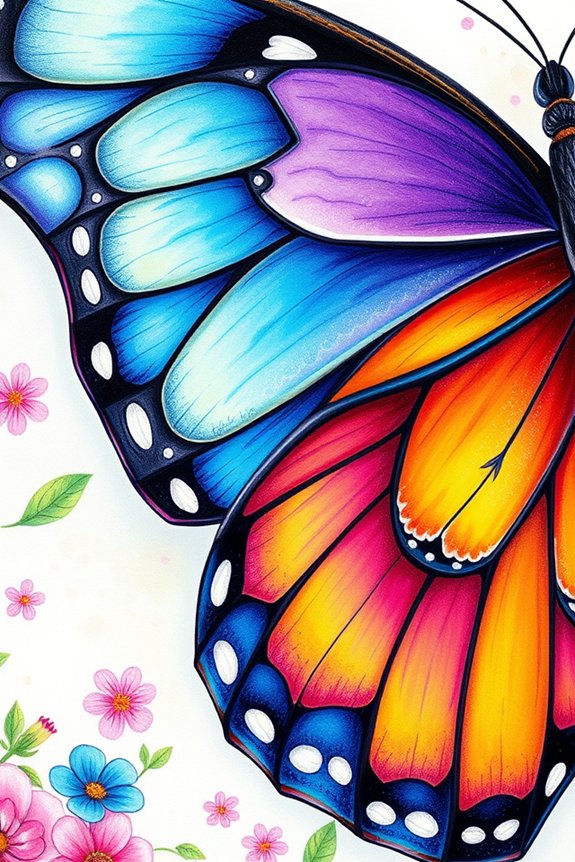 vibrant butterfly wings art