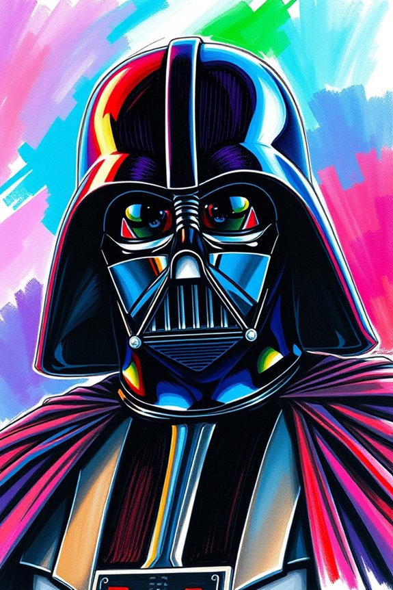 vibrant darth vader art