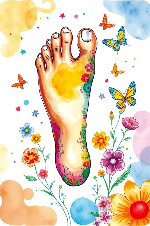 vibrant foot drawing project