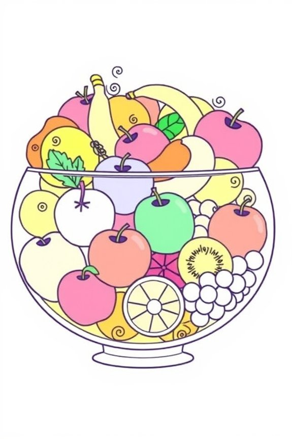 vibrant fruit bowl art