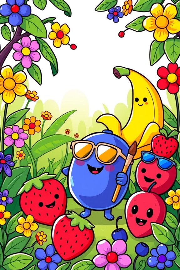 vibrant fruit character design