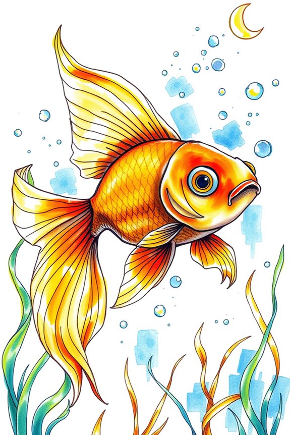 vibrant goldfish sketch project