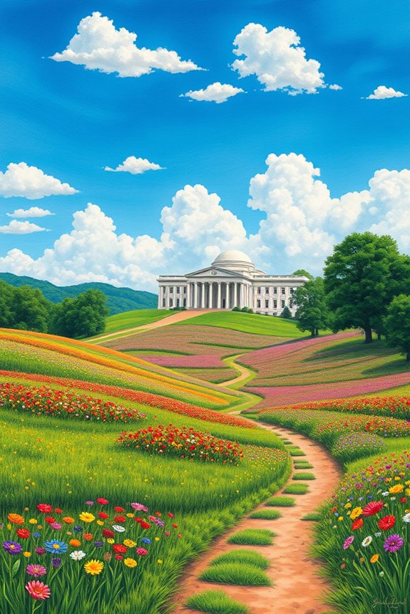 vibrant historical landscape art