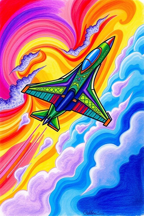 vibrant jet motion art