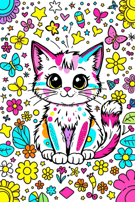 vibrant kitty doodle project