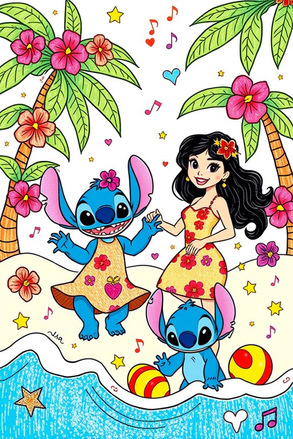 vibrant lilo and stitch
