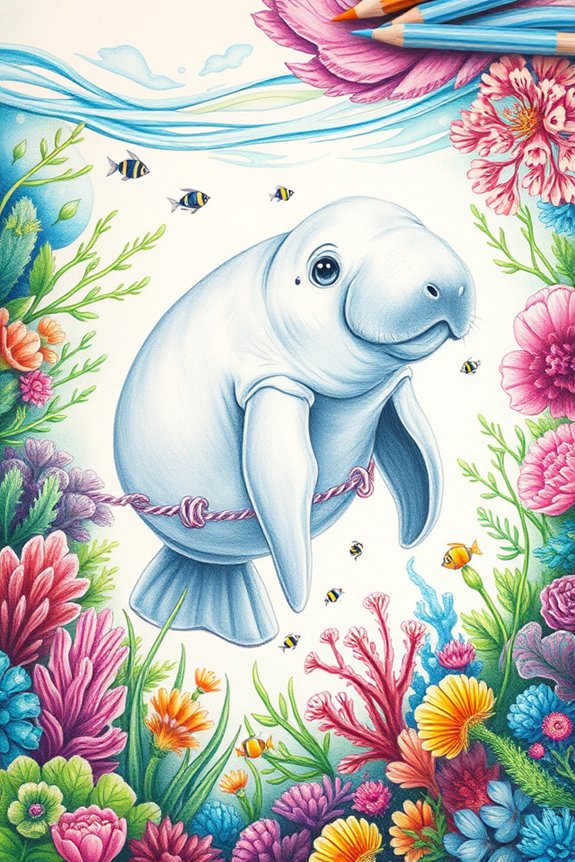 vibrant manatee colored pencils