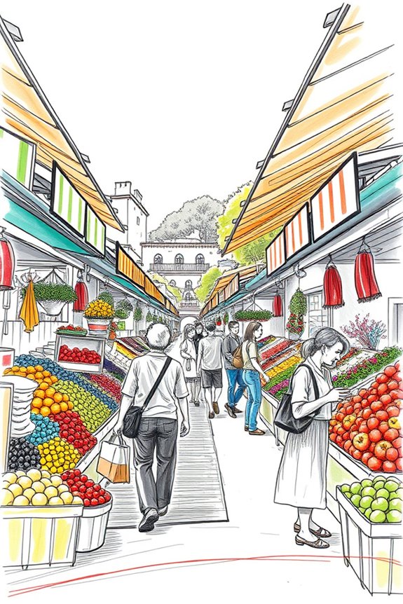 vibrant marketplace drawing project