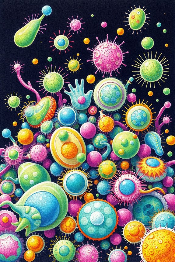 vibrant microscopic organism art