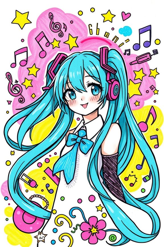 vibrant miku doodle project