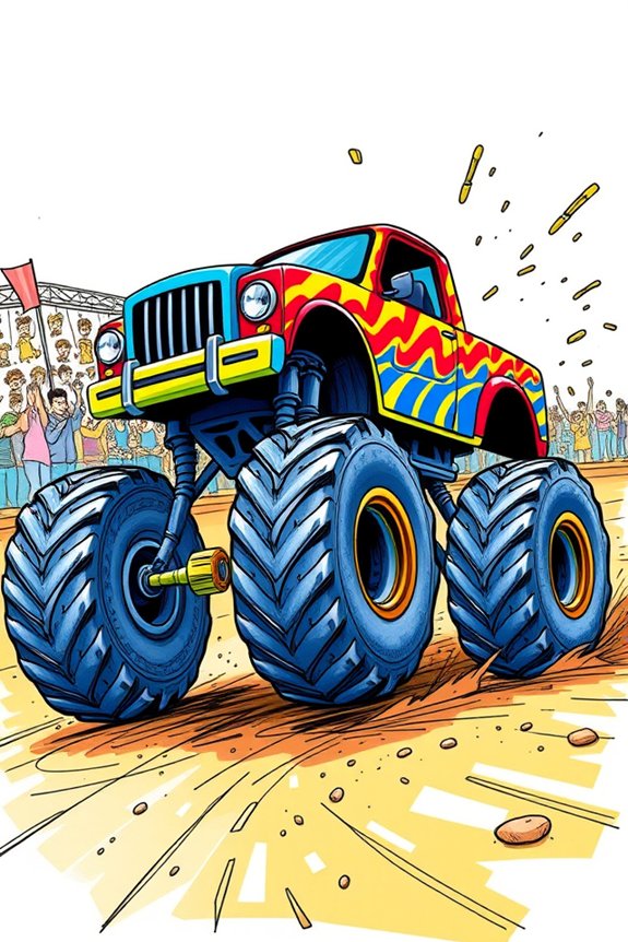 vibrant monster truck sketch