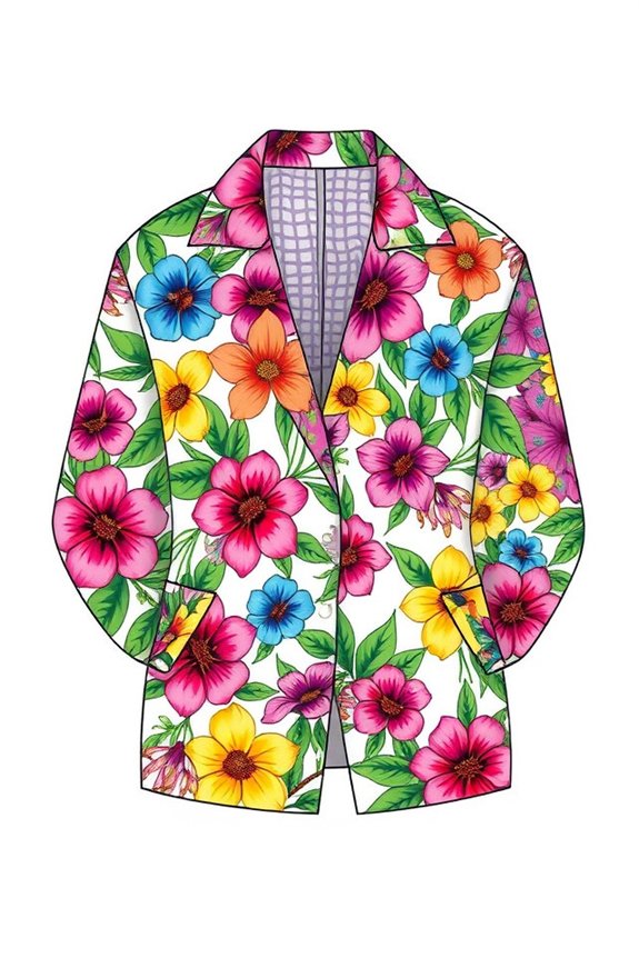 vibrant nature inspired jacket design