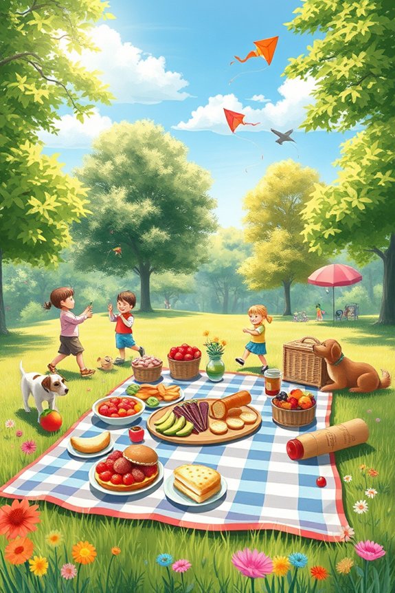vibrant outdoor gathering illustration