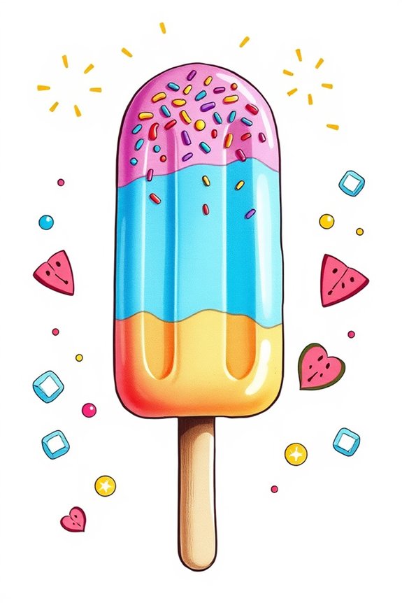 vibrant popsicle with sprinkles