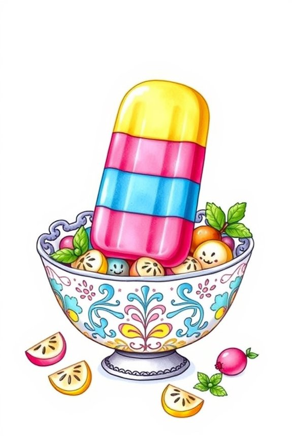 vibrant popsicles in bowl