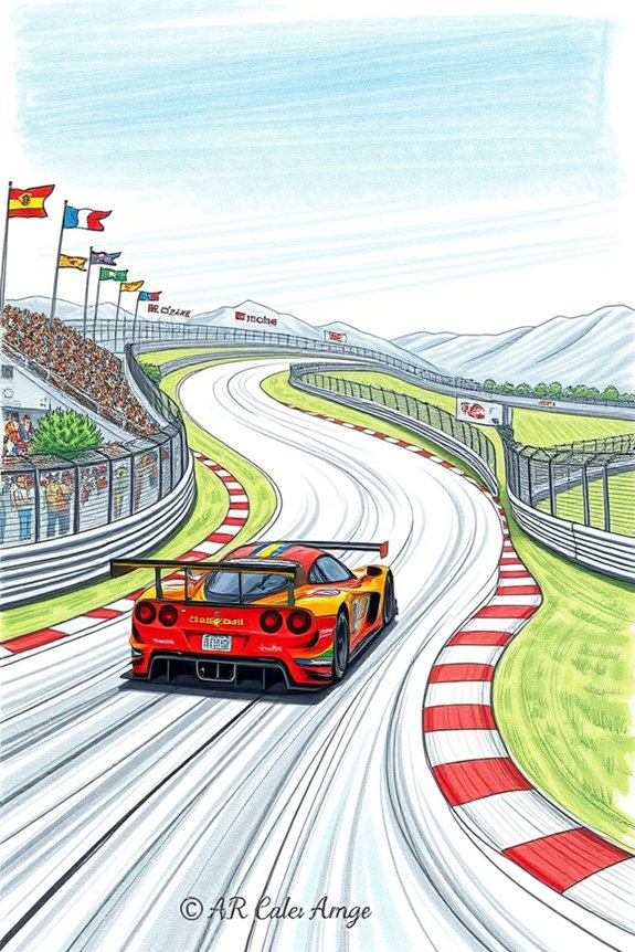 vibrant race car drawing