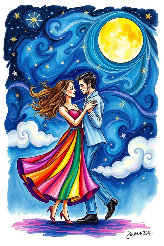 vibrant romantic starry dance