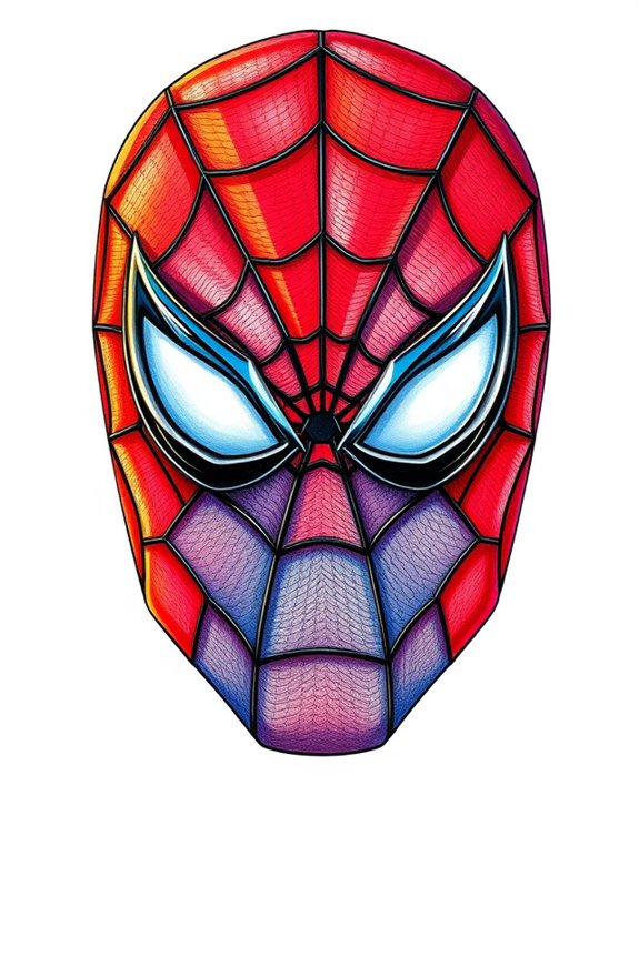 vibrant spider man mask art