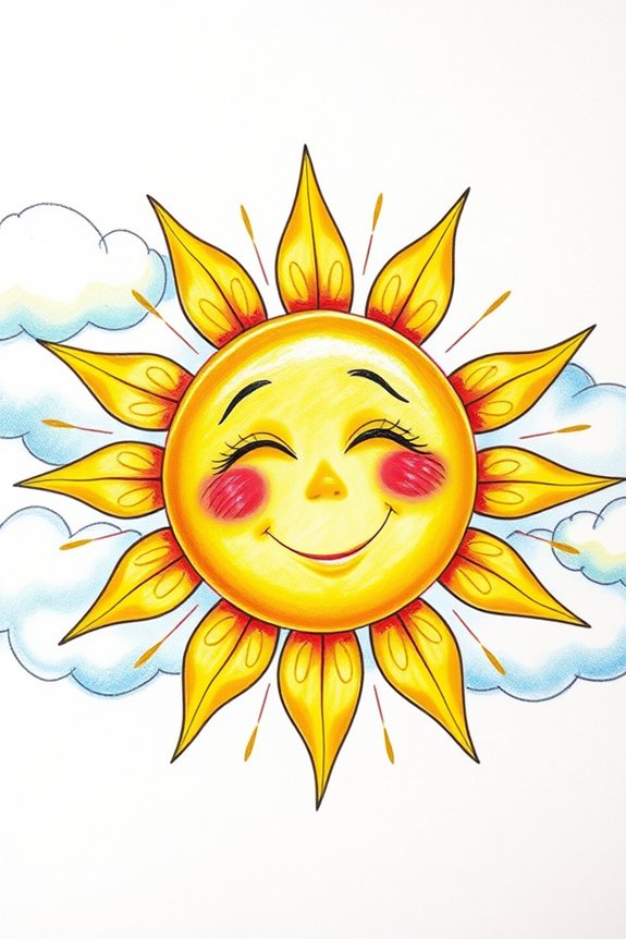 vibrant sun and clouds