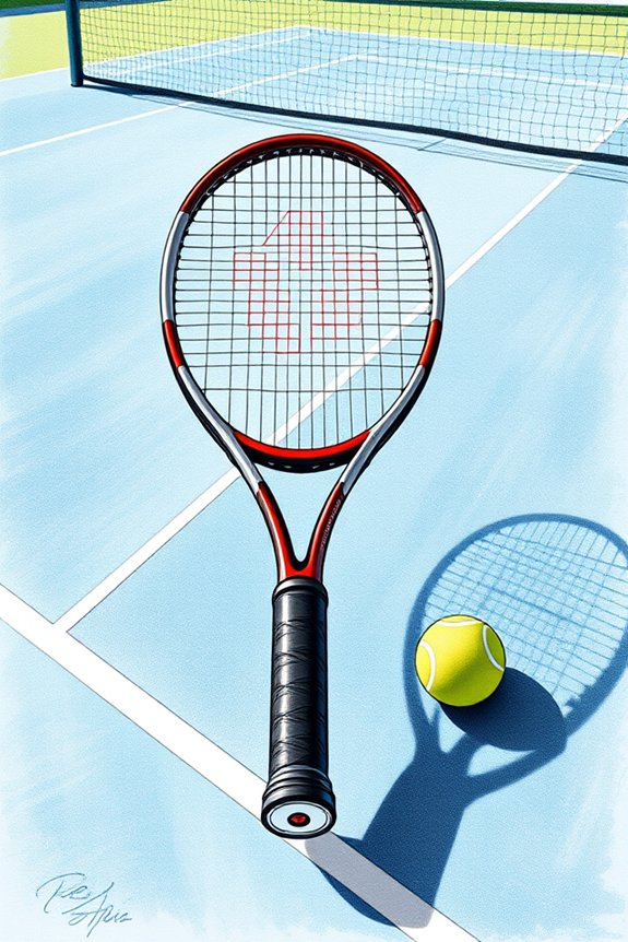 vibrant tennis racket drawing