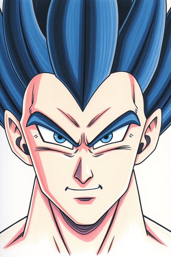 vibrant vegeta face drawing