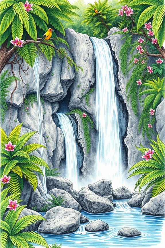 waterfall drawing project skills