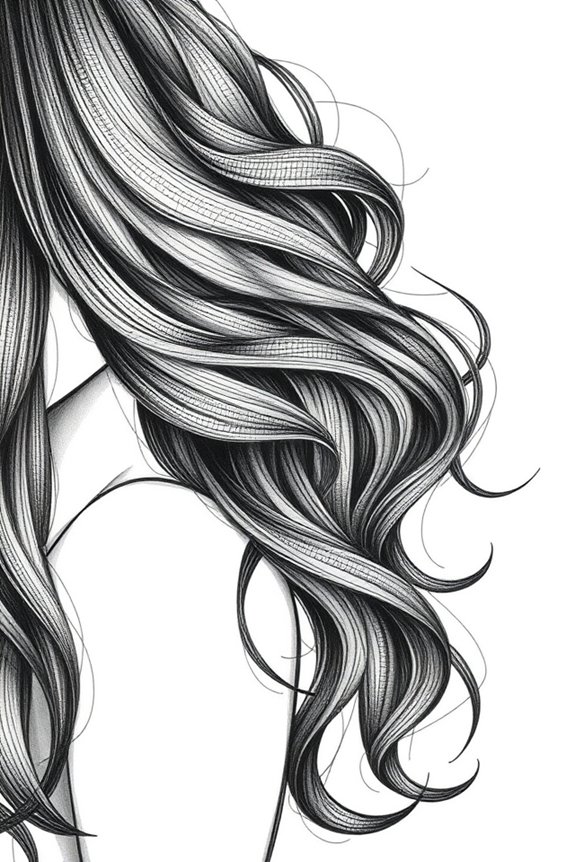 wavy hair drawing techniques