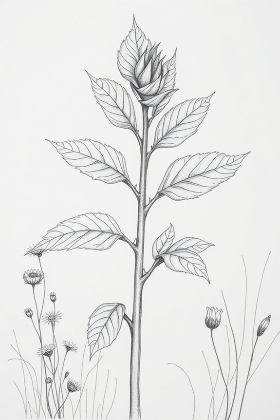 weed plant sketching project