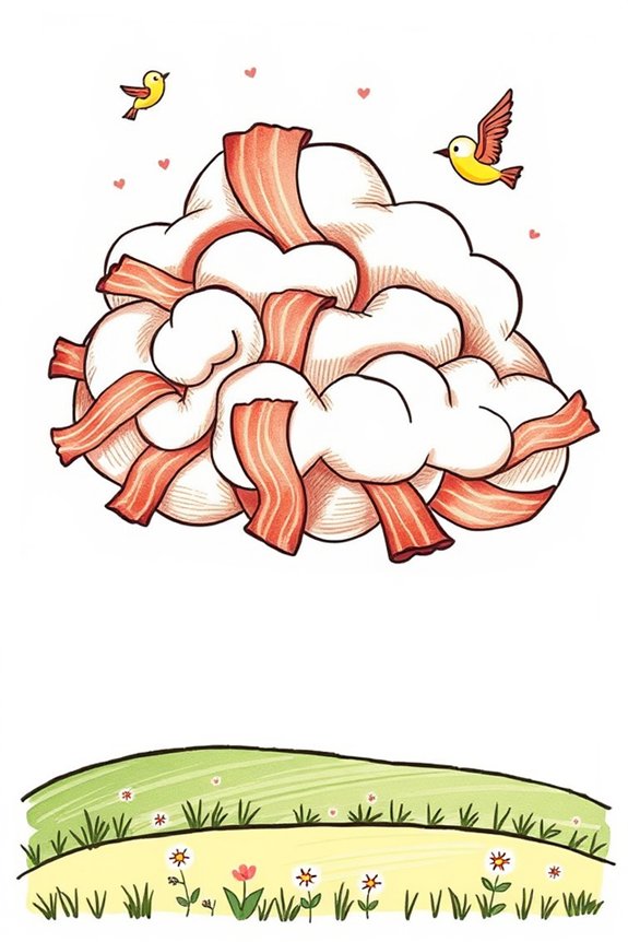 whimsical bacon cloud art