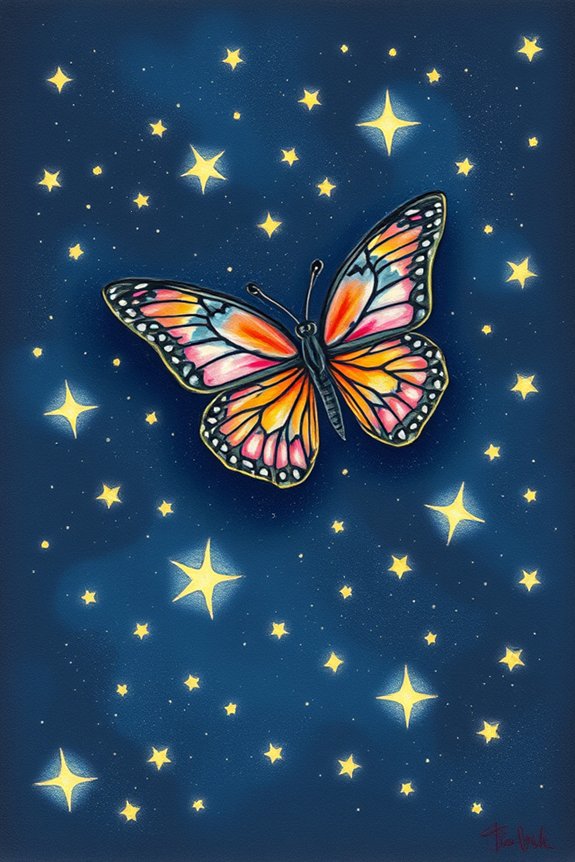 whimsical butterfly star drawing