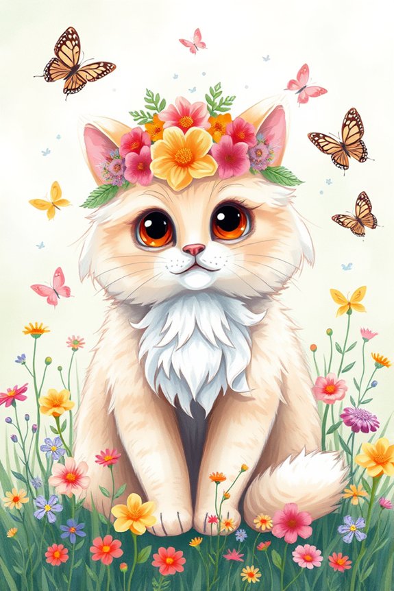 whimsical cat flower crown