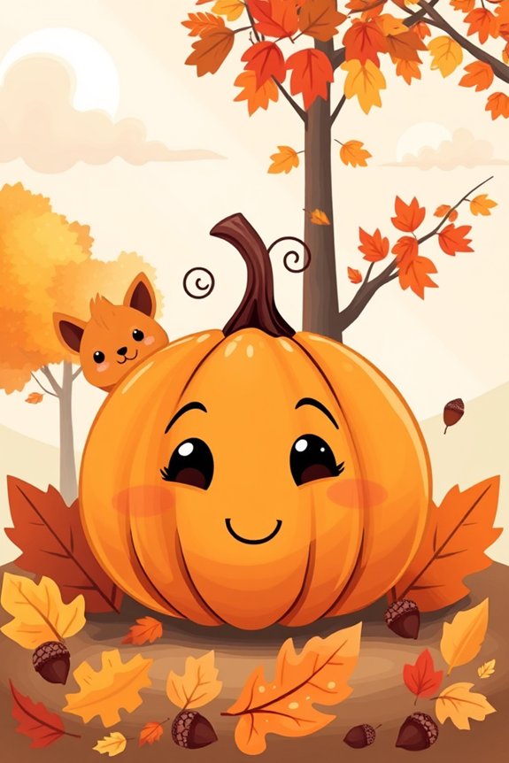 whimsical colorful pumpkin art