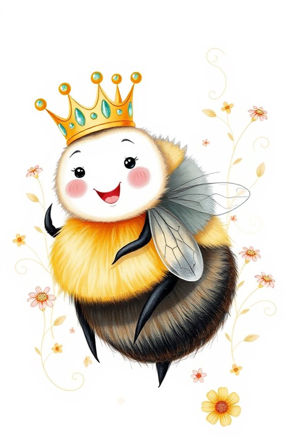 whimsical crowned bumble bee
