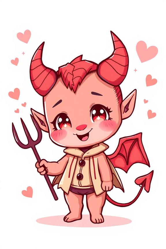 whimsical cute devil design