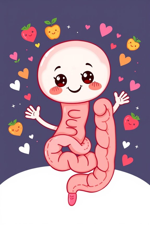 whimsical cute intestine characters