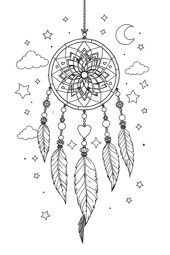 whimsical doodle dream catchers