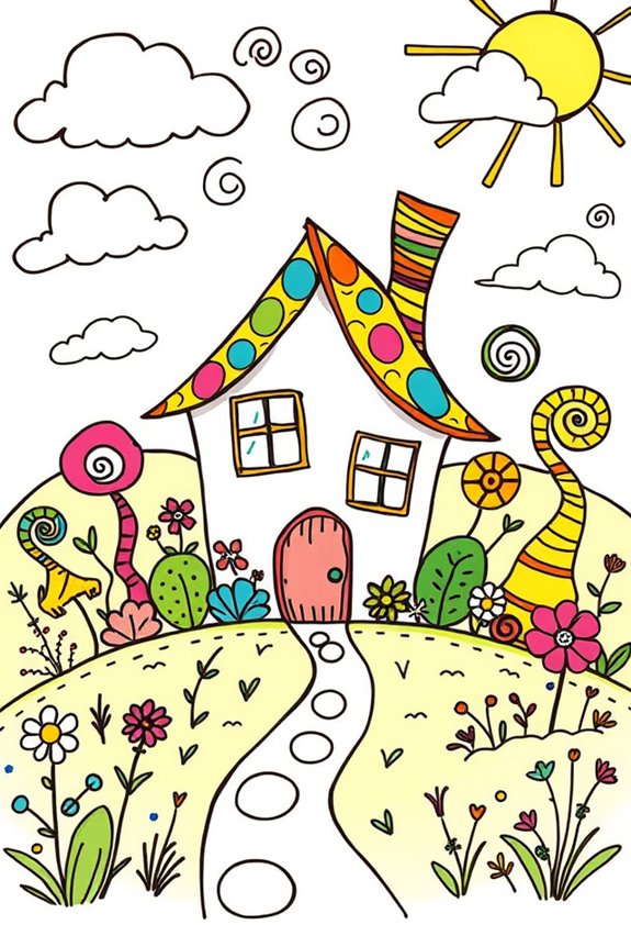 whimsical doodle house creativity