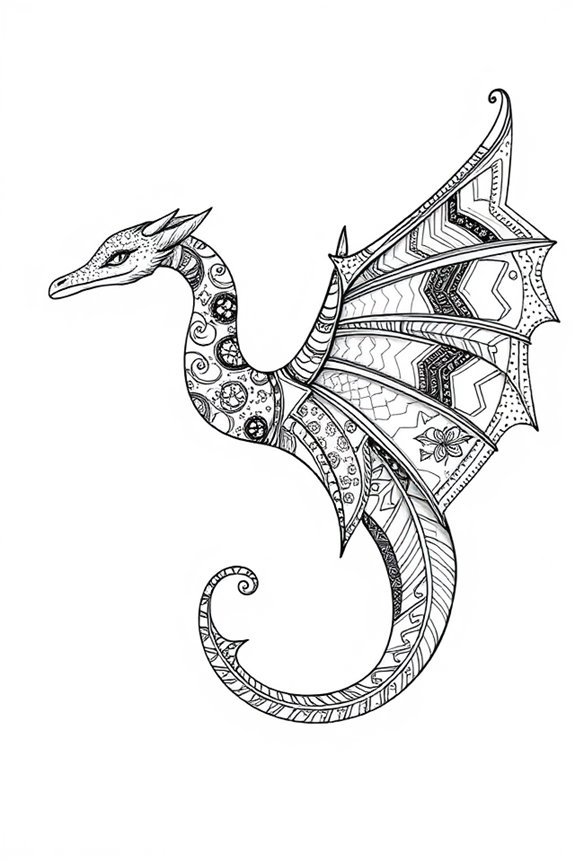 whimsical dragon wing art