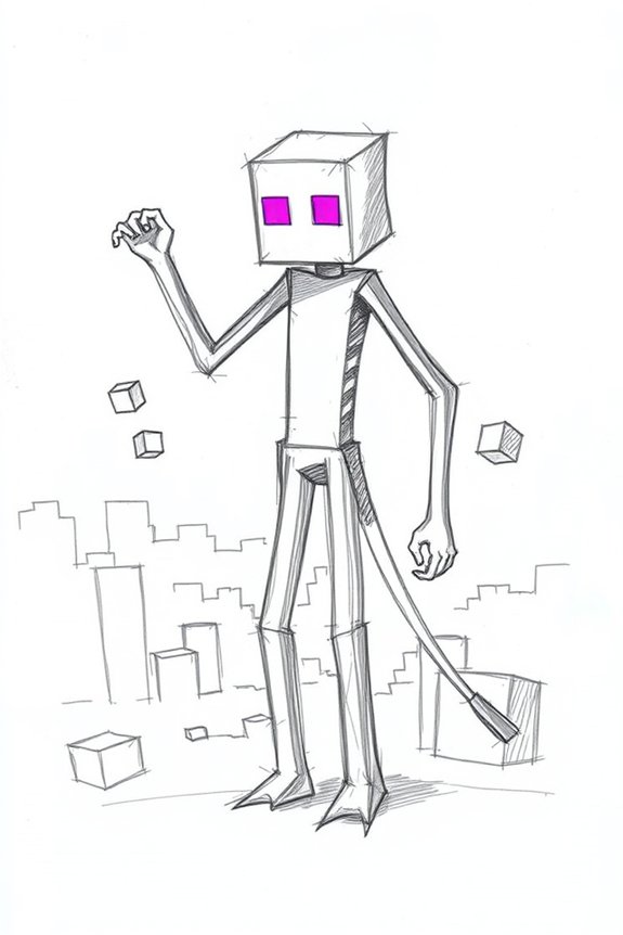 whimsical enderman sketching project