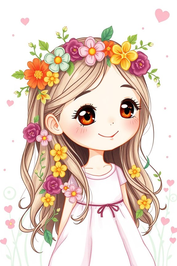 whimsical flower crown girl